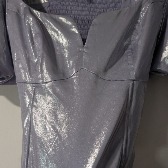 & OTHER STORIES | Metallic Puff Sleeve Top In Lilac - Picture 11 of 13